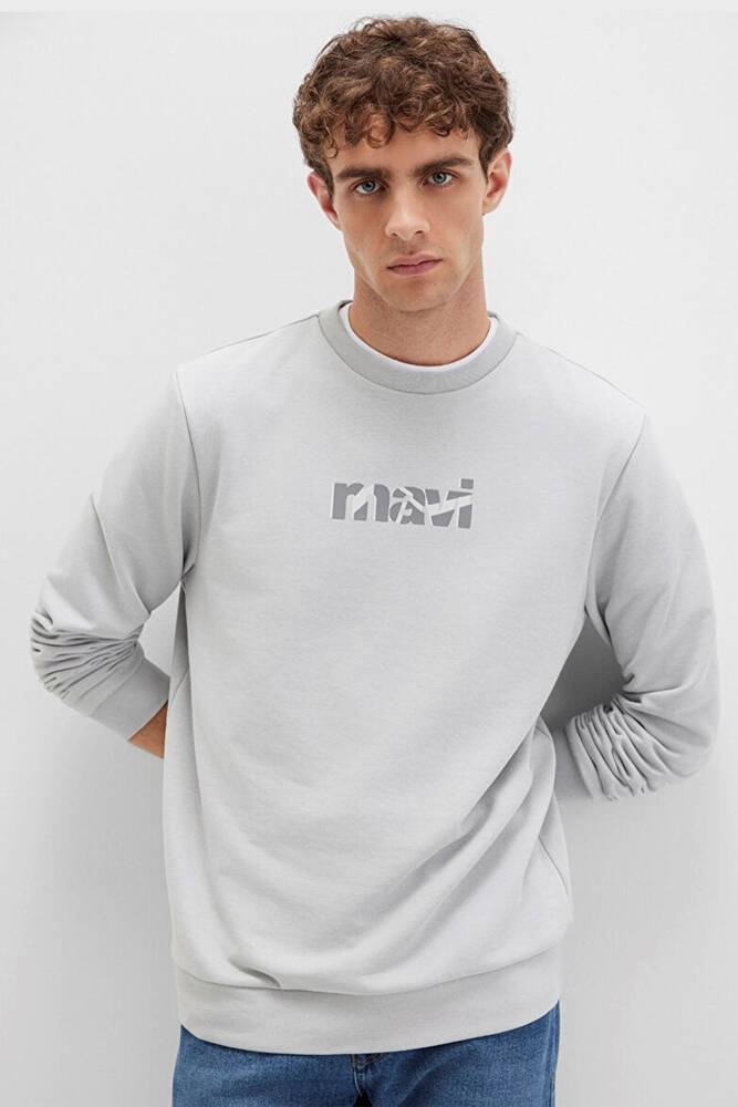 Erkek Mavi Baskılı Sweat 0S10402-70075 Gri 