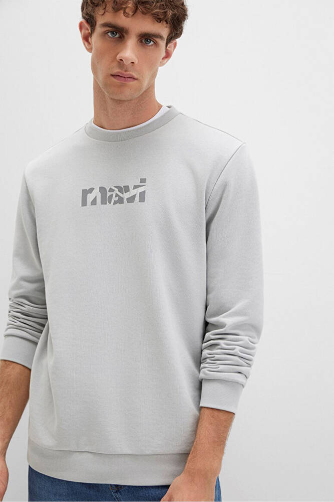Erkek Mavi Baskılı Sweat 0S10402-70075 Gri 