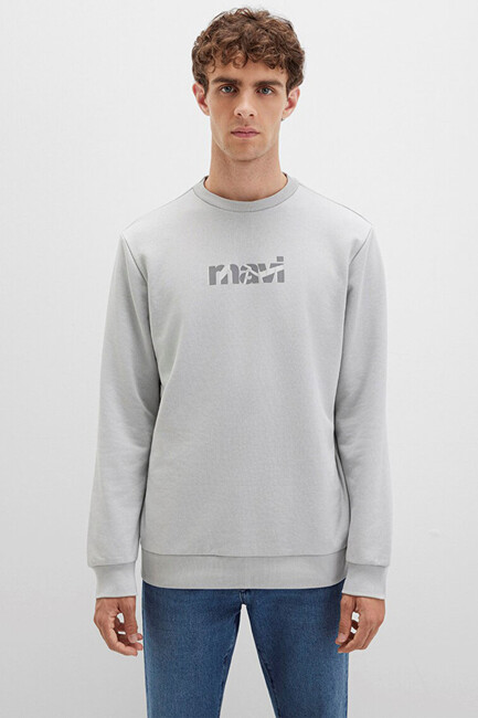 Erkek Mavi Baskılı Sweat 0S10402-70075 Gri - Thumbnail