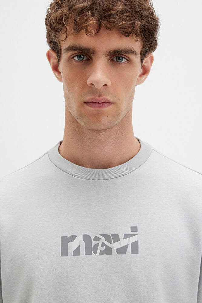 Erkek Mavi Baskılı Sweat 0S10402-70075 Gri 