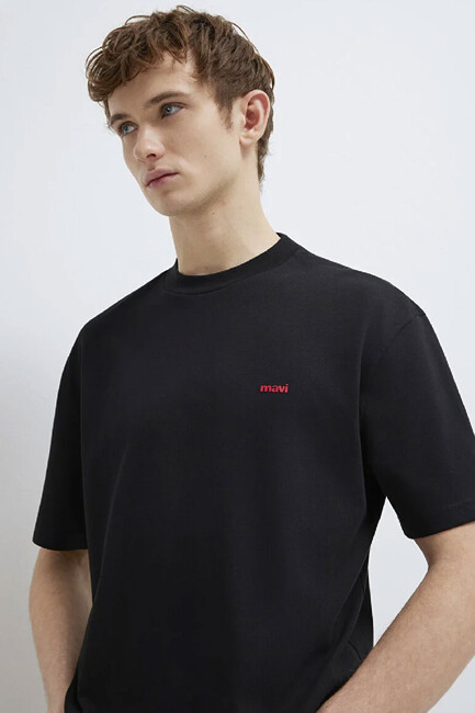 Erkek Mavi Baskılı Tişört 0612216-900 Siyah (1)
