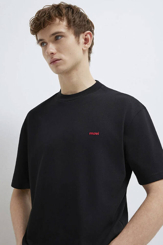 Erkek Mavi Baskılı Tişört 0612216-900 Siyah 