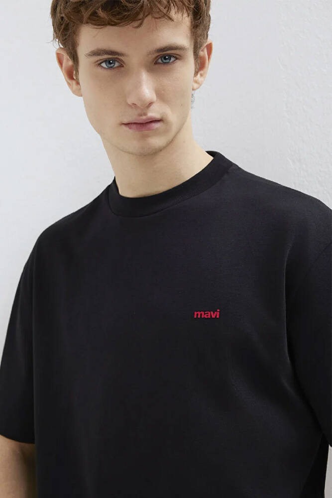 Erkek Mavi Baskılı Tişört 0612216-900 Siyah 