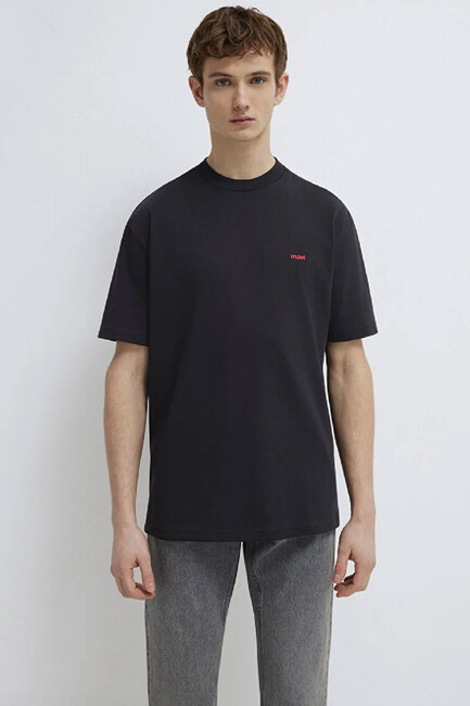 Erkek Mavi Baskılı Tişört 0612216-900 Siyah (3)