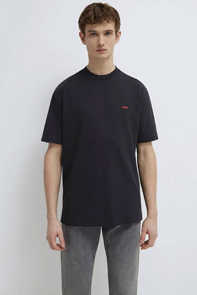 Erkek Mavi Baskılı Tişört 0612216-900 Siyah 