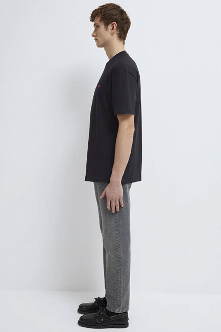 Erkek Mavi Baskılı Tişört 0612216-900 Siyah - Thumbnail