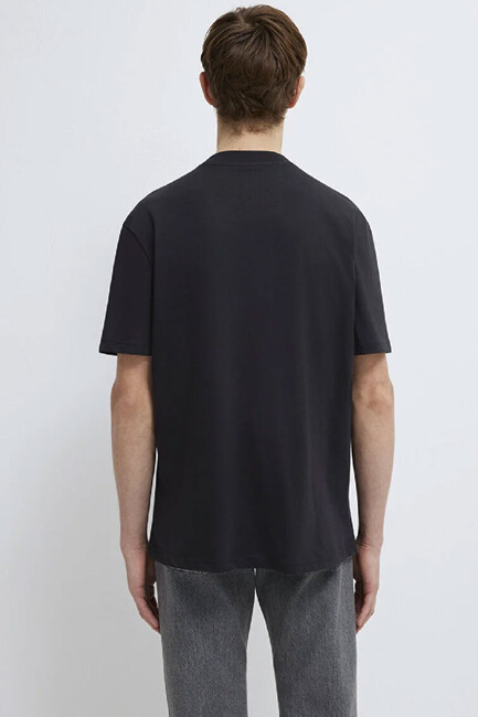 Erkek Mavi Baskılı Tişört 0612216-900 Siyah - Thumbnail