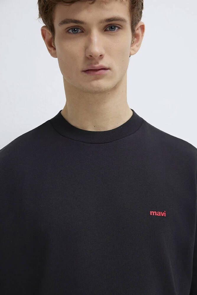 Erkek Mavi Baskılı Tişört 0612216-900 Siyah 