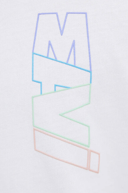 Erkek Mavi Baskılı Tişört 0612350-620 Beyaz - Thumbnail