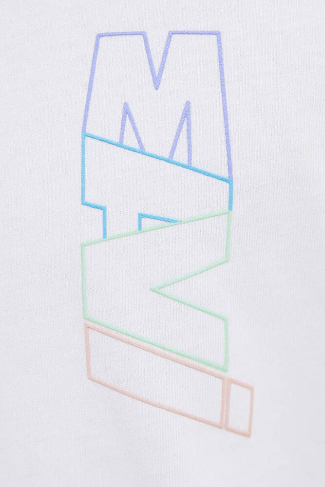 Erkek Mavi Baskılı Tişört 0612350-620 Beyaz 