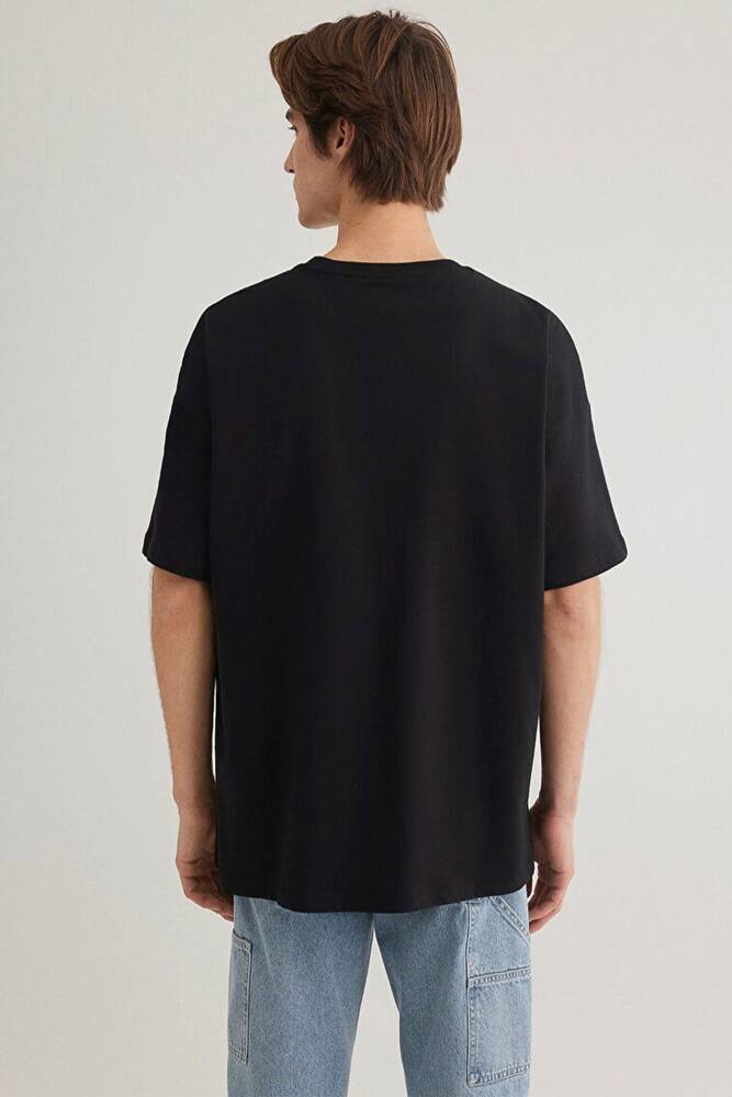 Erkek Mavi Baskılı Tişört 0612469-900 Siyah 