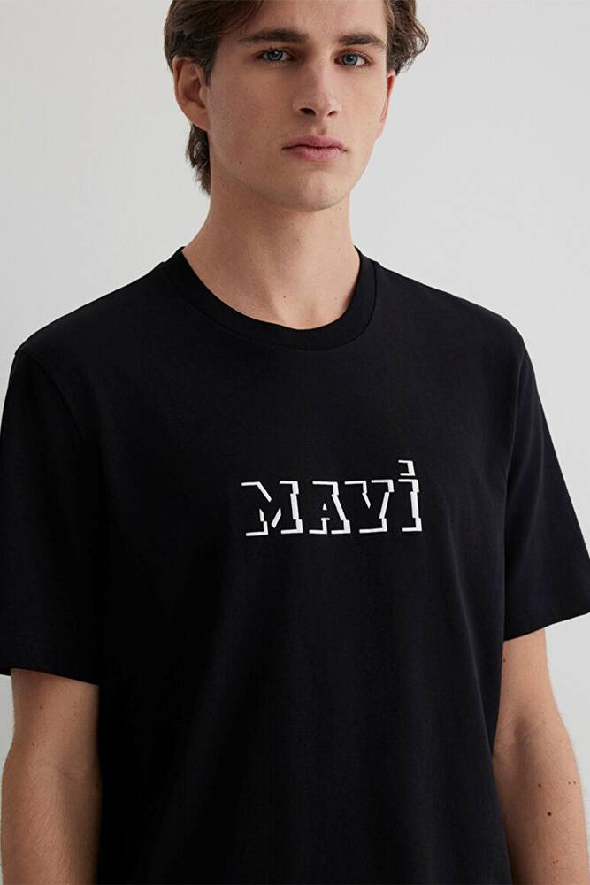 Erkek Mavi Baskılı Tişört 0612686-900 Siyah 