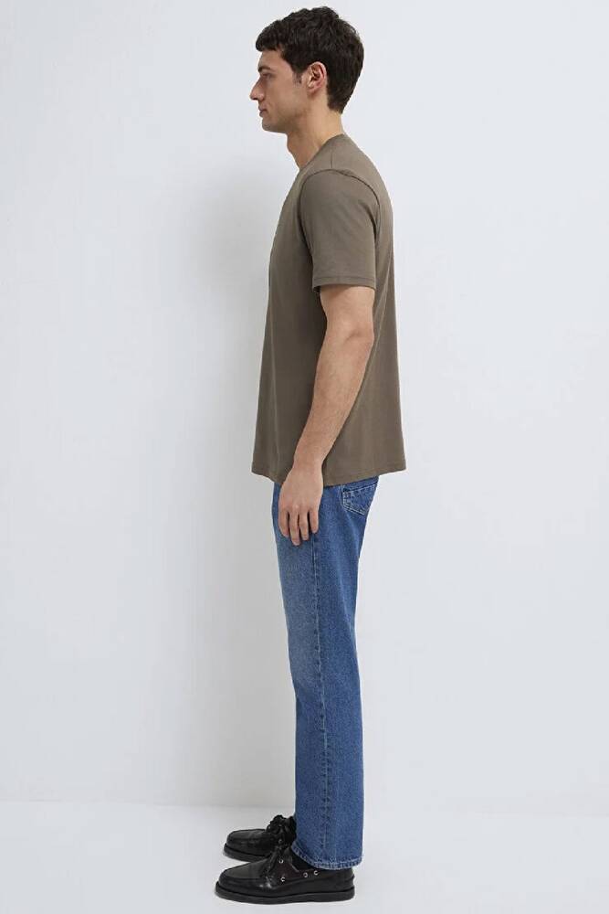 Erkek Mavi Baskılı Tişört 0612732-83866 Kahve 