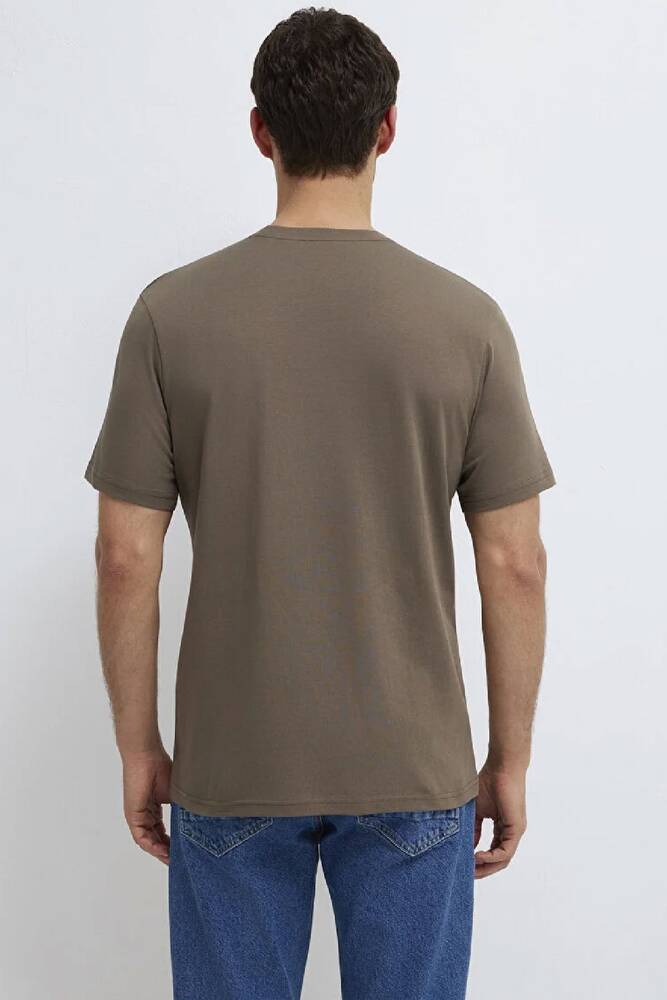 Erkek Mavi Baskılı Tişört 0612732-83866 Kahve 