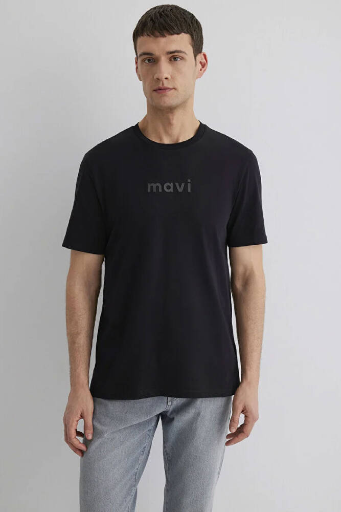Erkek Mavi Baskılı Tişört 0612732-900 Siyah 