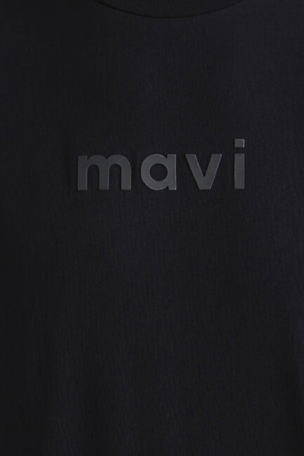 Erkek Mavi Baskılı Tişört 0612732-900 Siyah - Thumbnail