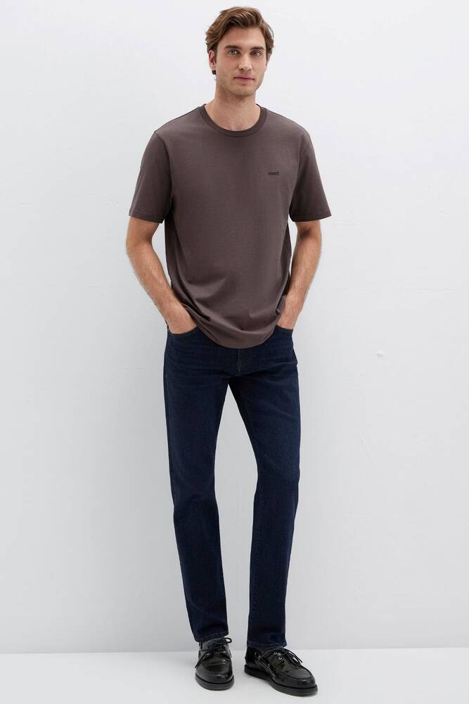 Erkek Mavi Baskılı Tişört 0612819-70251 Kahve 