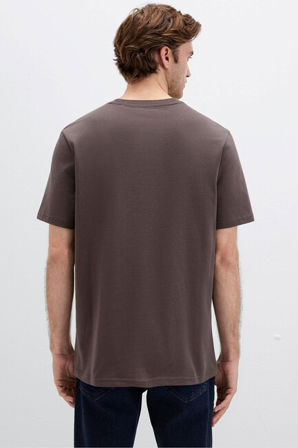 Erkek Mavi Baskılı Tişört 0612819-70251 Kahve - Thumbnail