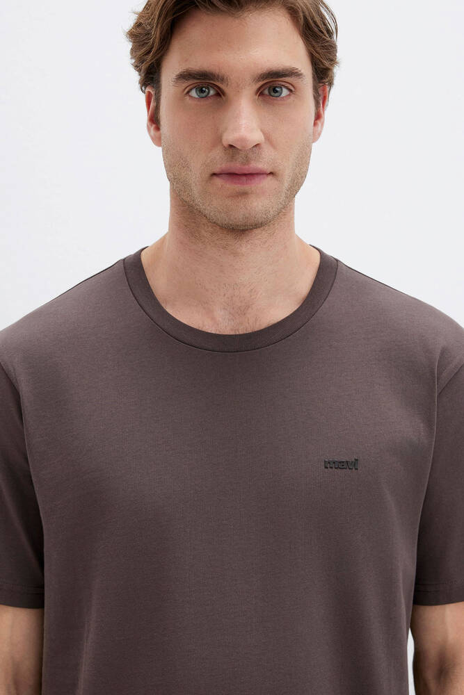 Erkek Mavi Baskılı Tişört 0612819-70251 Kahve 