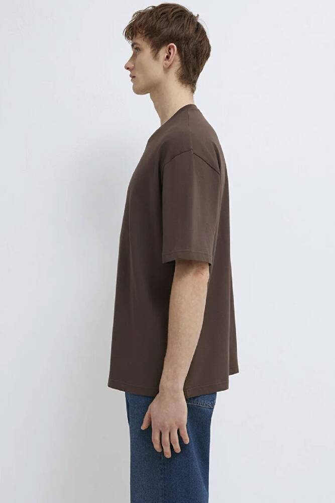 Erkek Mavi Baskılı Tişört 0613093-70251 Kahve 