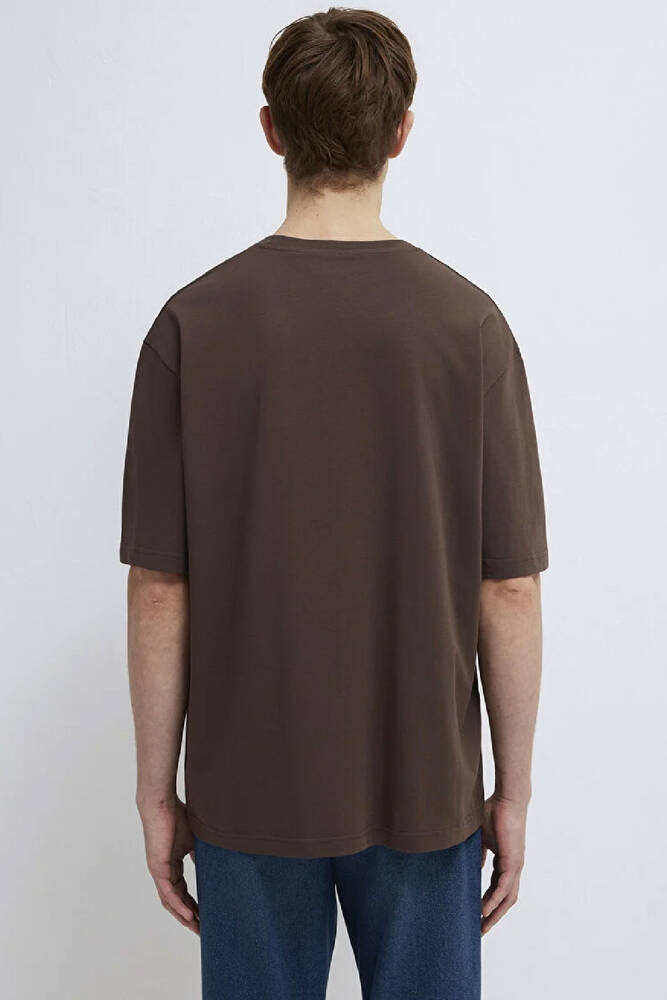 Erkek Mavi Baskılı Tişört 0613093-70251 Kahve 