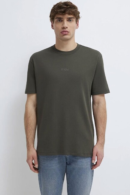 Erkek Mavi Baskılı Tişört 0613102-71553 Yeşil - Thumbnail