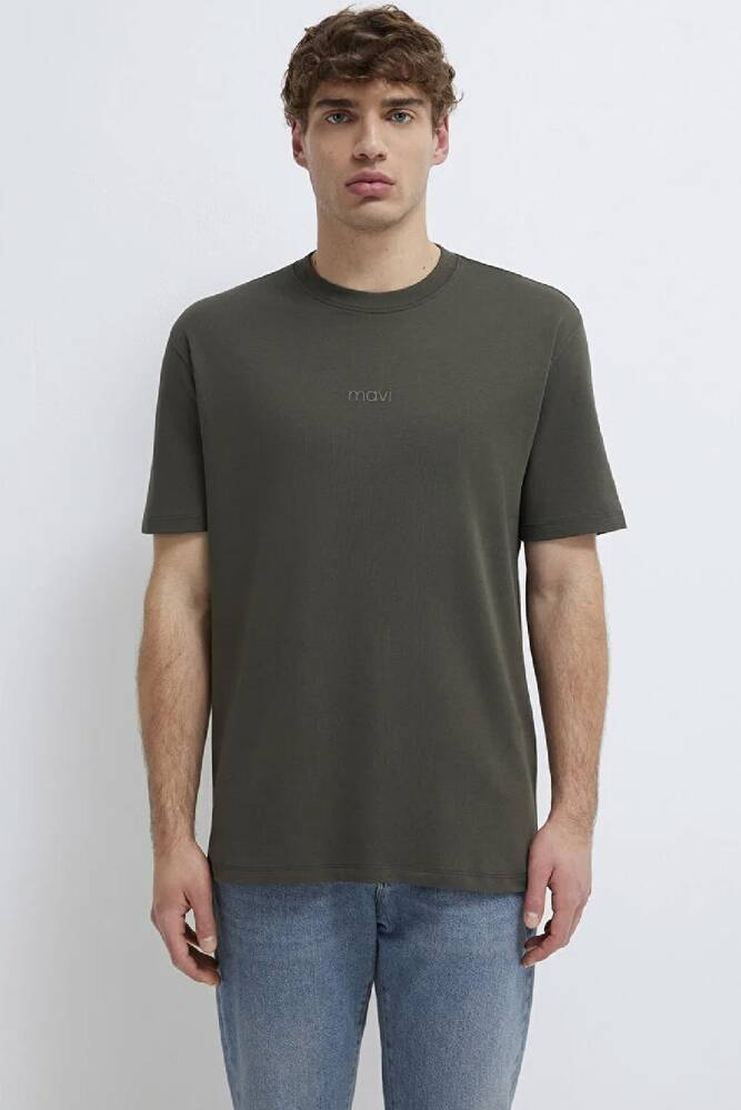 Erkek Mavi Baskılı Tişört 0613102-71553 Yeşil 