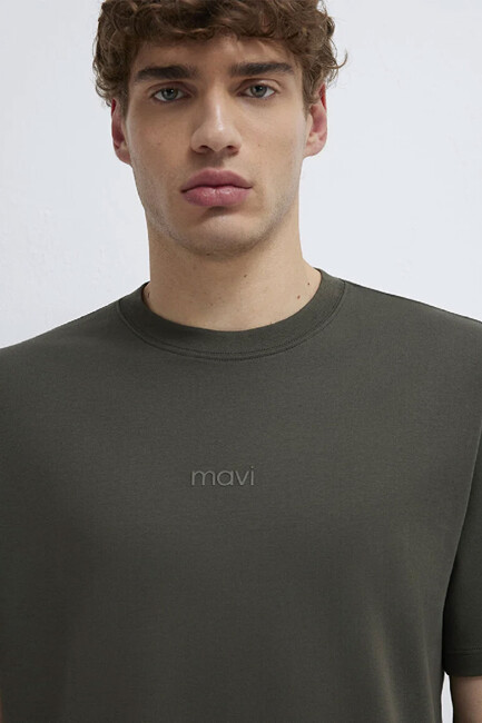 Erkek Mavi Baskılı Tişört 0613102-71553 Yeşil - Thumbnail