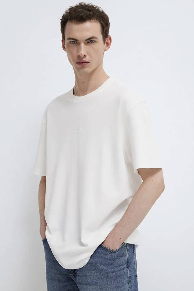 Erkek Mavi Baskılı Tişört 0613102-80194 Beyaz 