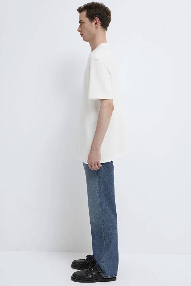 Erkek Mavi Baskılı Tişört 0613102-80194 Beyaz 