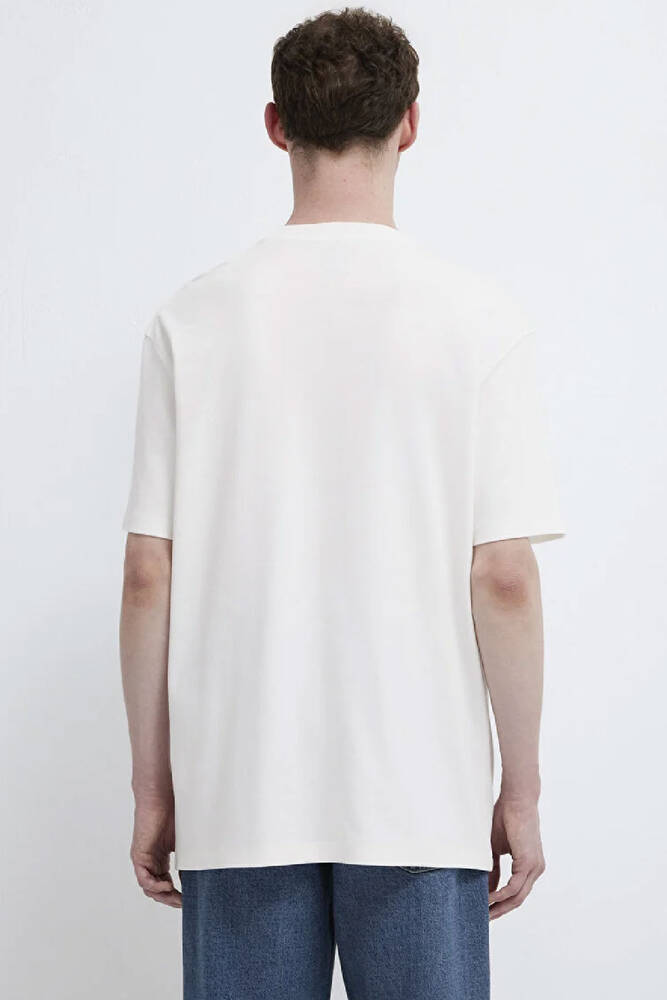 Erkek Mavi Baskılı Tişört 0613102-80194 Beyaz 