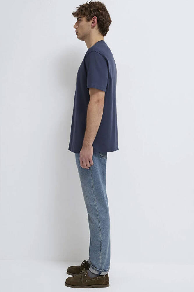 Erkek Mavi Baskılı Tişört 0613102-85315 Lacivert 