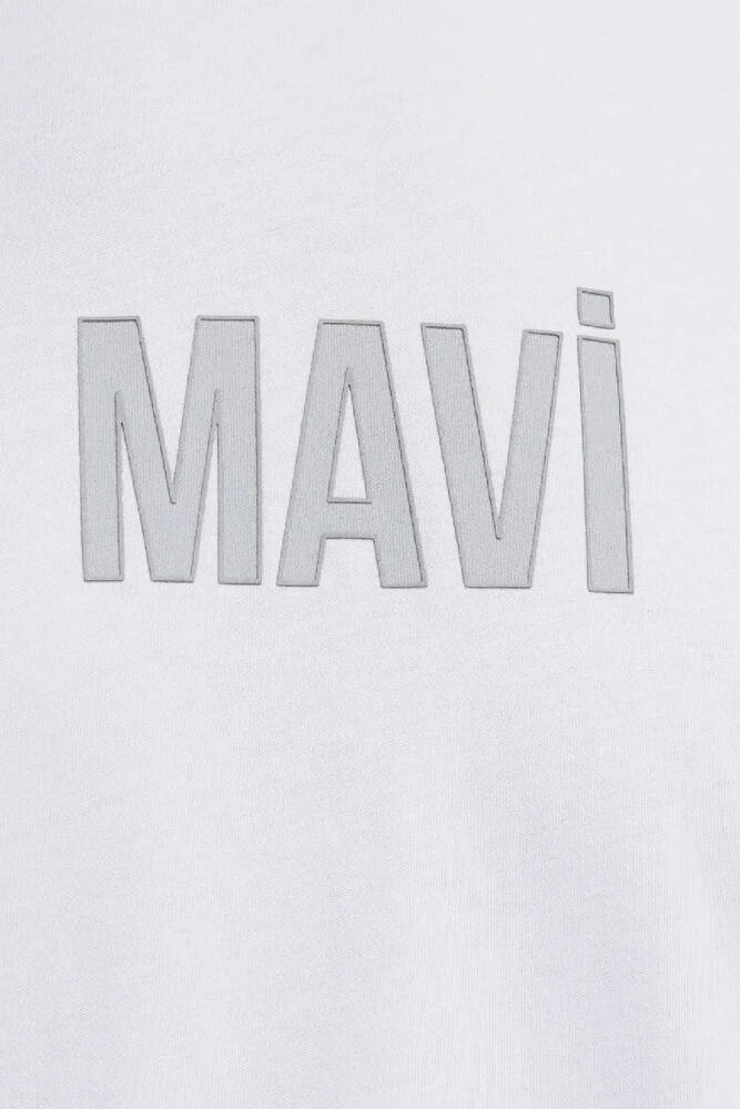Erkek Mavi Baskılı Tişört 0613186-620 Beyaz 