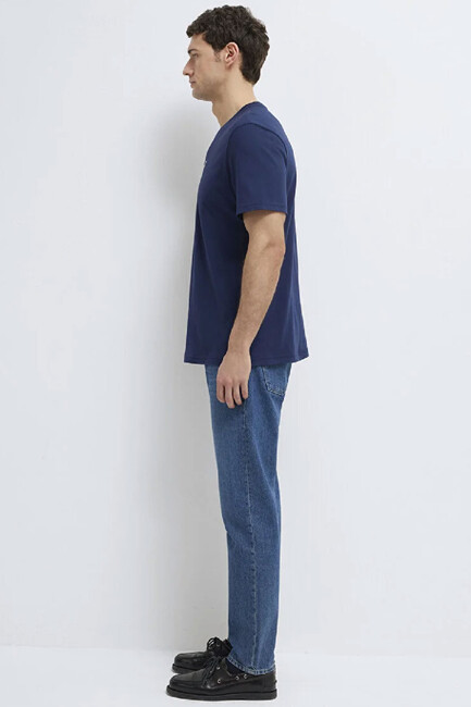 Erkek Mavi Baskılı Tişört 0613186-70758 Lacivert - Thumbnail