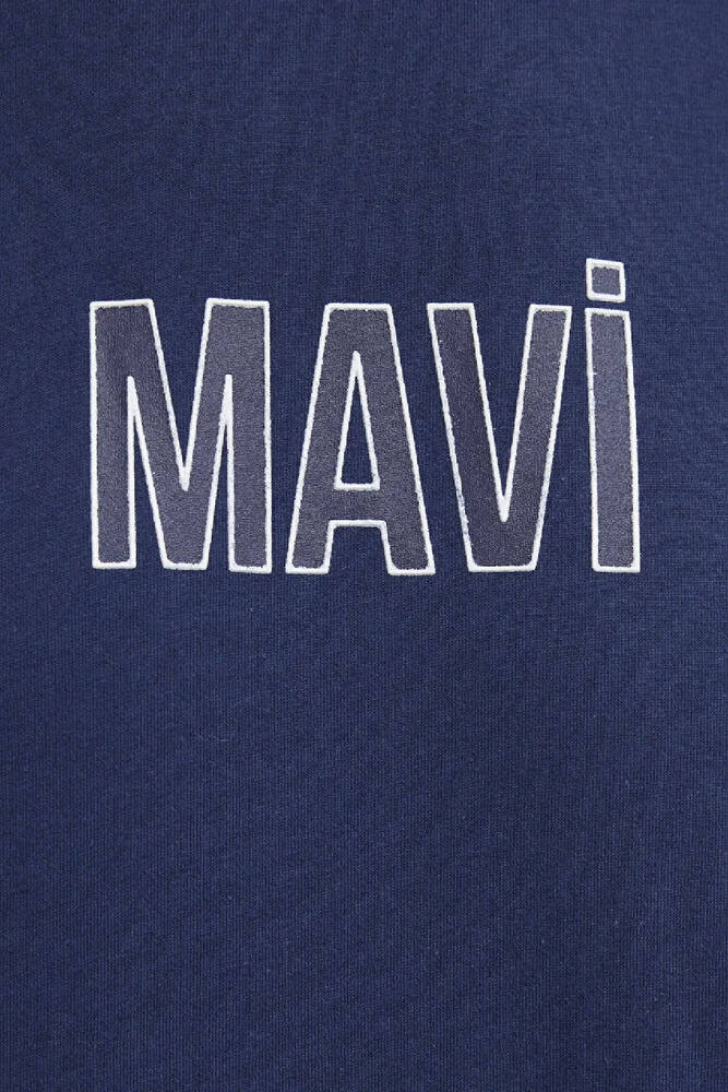 Erkek Mavi Baskılı Tişört 0613186-70758 Lacivert 