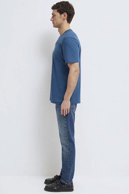 Erkek Mavi Baskılı Tişört 0613186-70764 Mavi - Thumbnail
