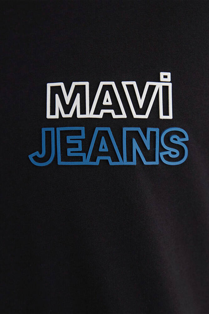 Erkek Mavi Baskılı Tişört 066841-900 Siyah 