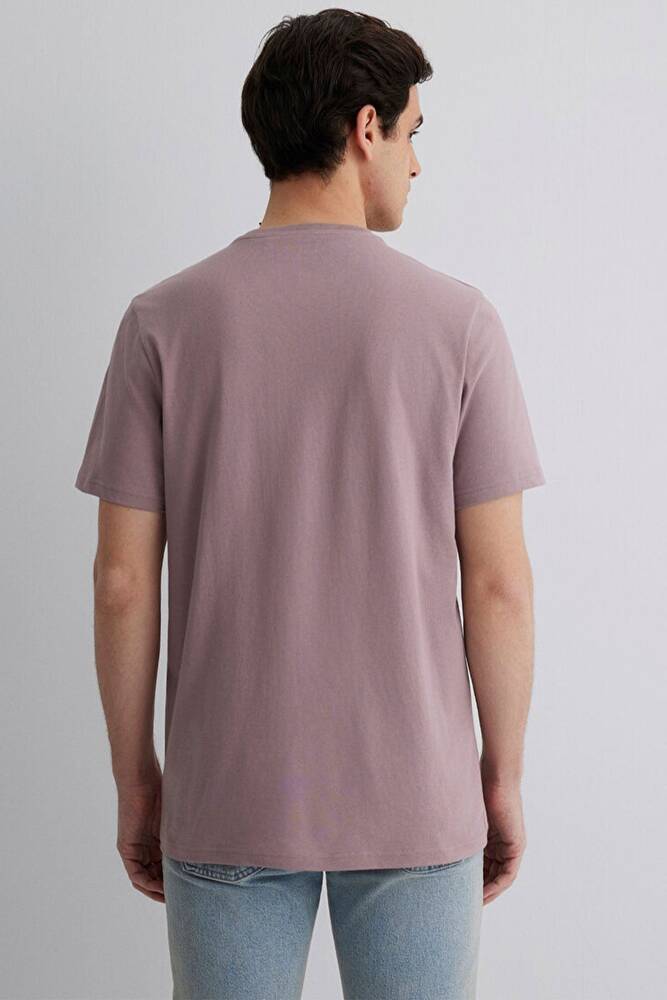 Erkek Mavi Baskılı Tişört 066846-89596 Mor 