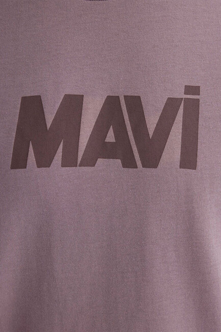 Erkek Mavi Baskılı Tişört 066846-89596 Mor - Thumbnail