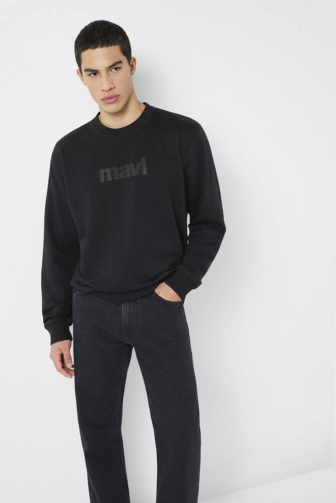 Erkek Mavi Bisiklet Yaka Sweat 0S10551-900 Siyah 