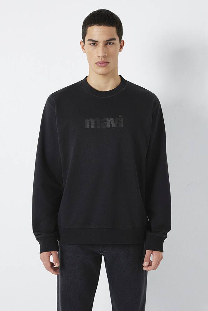 Erkek Mavi Bisiklet Yaka Sweat 0S10551-900 Siyah 