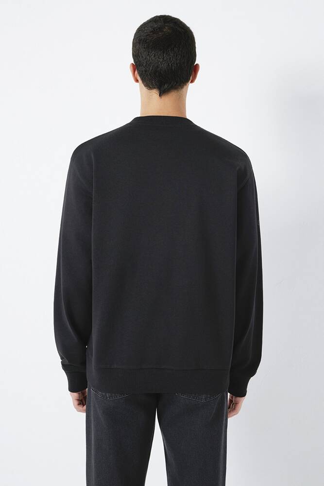 Erkek Mavi Bisiklet Yaka Sweat 0S10551-900 Siyah 