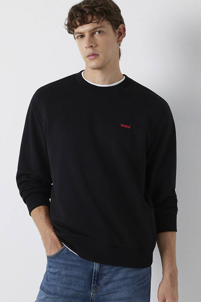 Erkek Mavi Bisiklet Yaka Sweat 0S10643-900 Siyah 