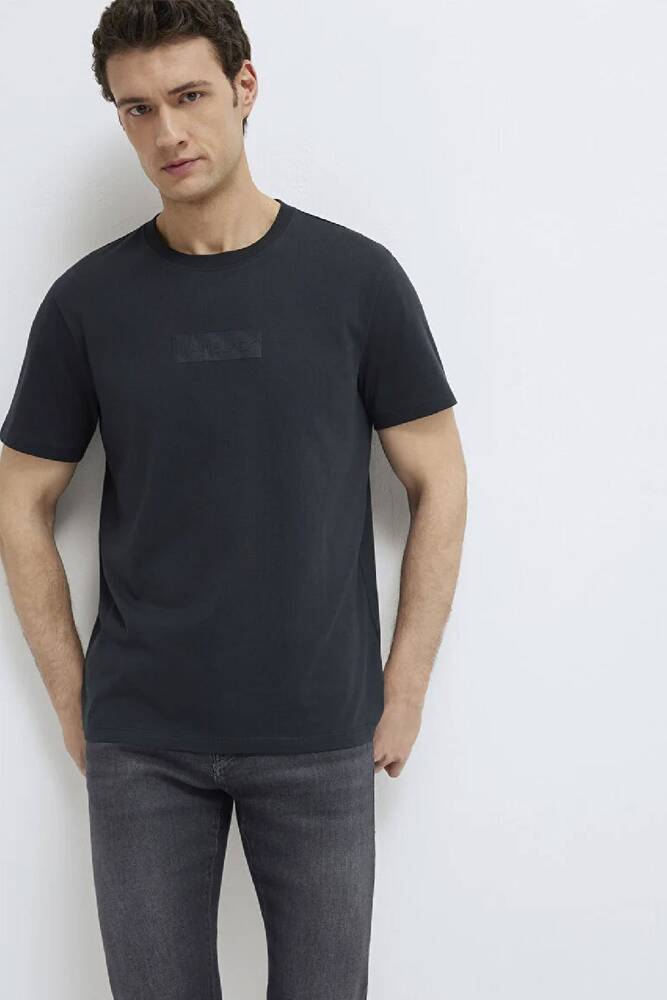 Erkek Mavi Black Baskılı Tişört 0613270-71379 Siyah 