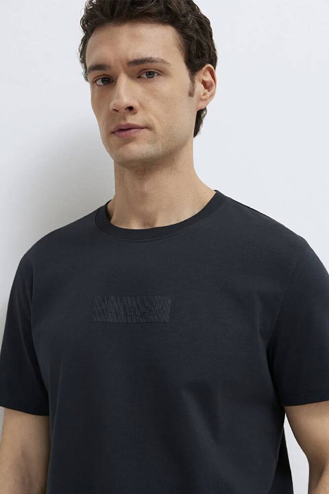 Erkek Mavi Black Baskılı Tişört 0613270-71379 Siyah 