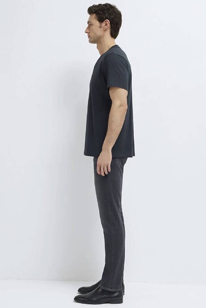 Erkek Mavi Black Baskılı Tişört 0613270-71379 Siyah 