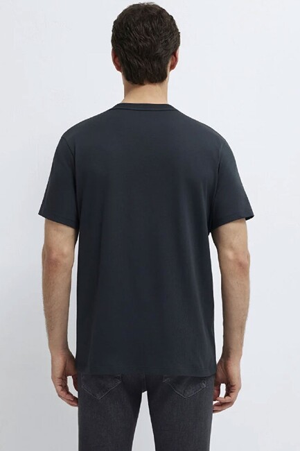Erkek Mavi Black Baskılı Tişört 0613270-71379 Siyah - Thumbnail
