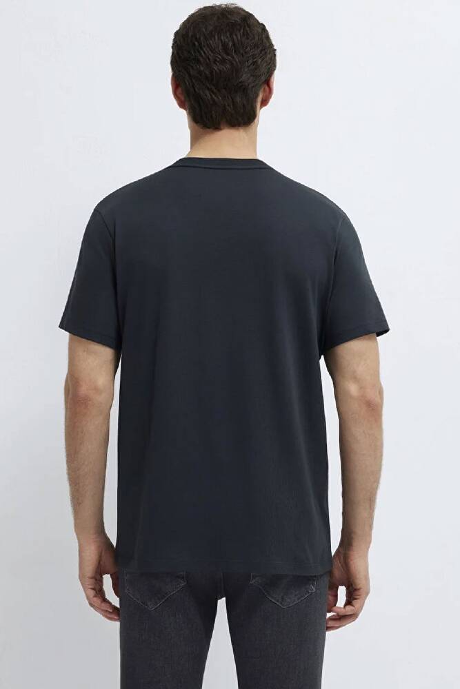 Erkek Mavi Black Baskılı Tişört 0613270-71379 Siyah 