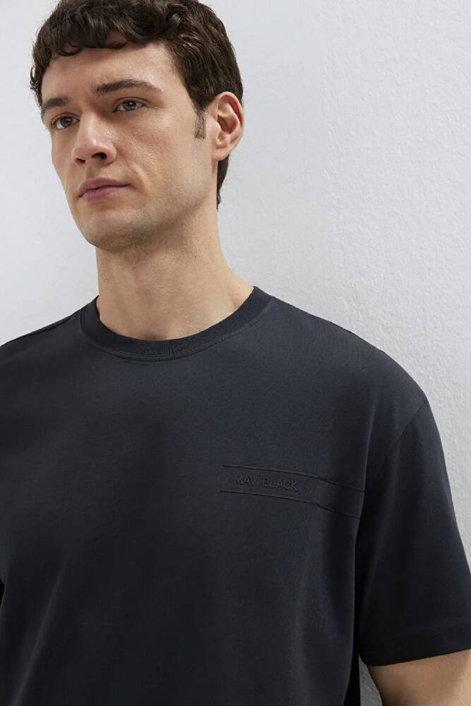 Erkek Mavi Black Baskılı Tişört 0613589-71379 Siyah 