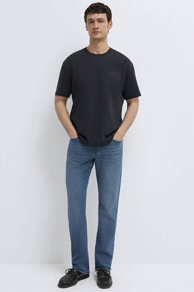 Erkek Mavi Black Baskılı Tişört 0613589-71379 Siyah 